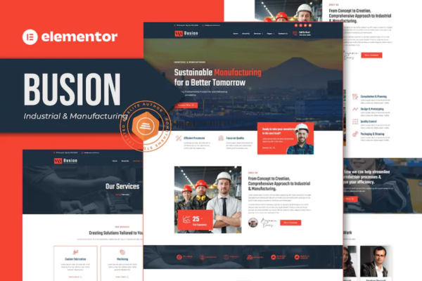 Busion – 工业和制造 Elementor Pro 模板套件-极客小站