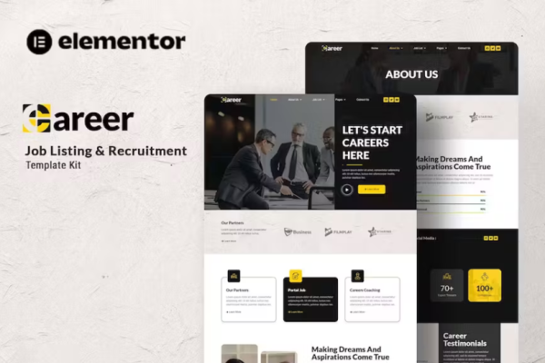 Career – 工作招聘 Elementor 模板套件-极客小站