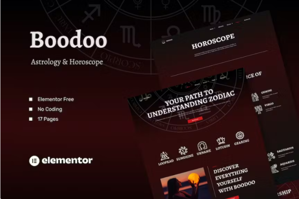 Boodoo – 占星术和星座元素模板套件-极客小站