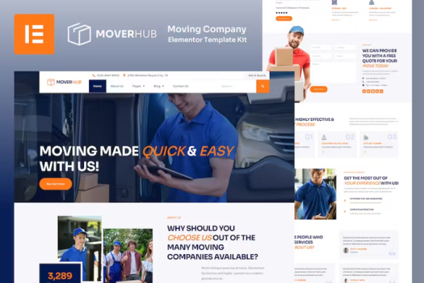 Moverhub – 搬家公司 Elementor 模板套件-myforexstore