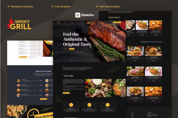 Smoky Grill – 餐厅和咖啡厅 Elementor Pro 模板套件-myforexstore