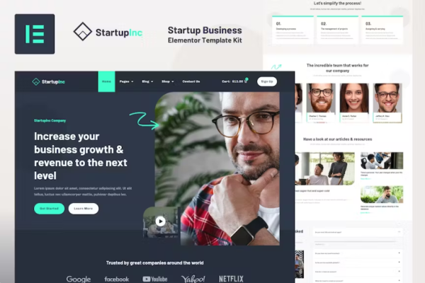 StartupInc – Startup Business Elementor Pro 模板套件-极客小站