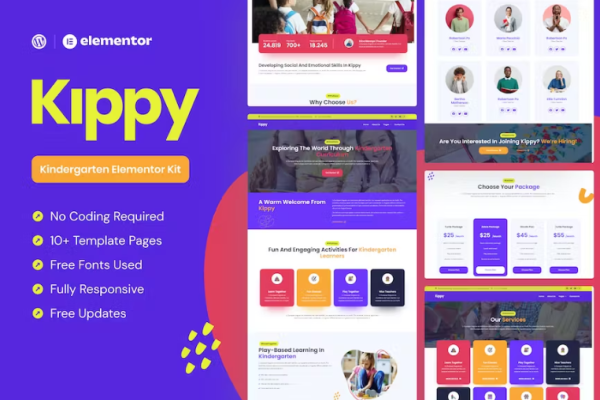 Kippy – 幼儿园 Elementor Pro 模板套件-myforexstore