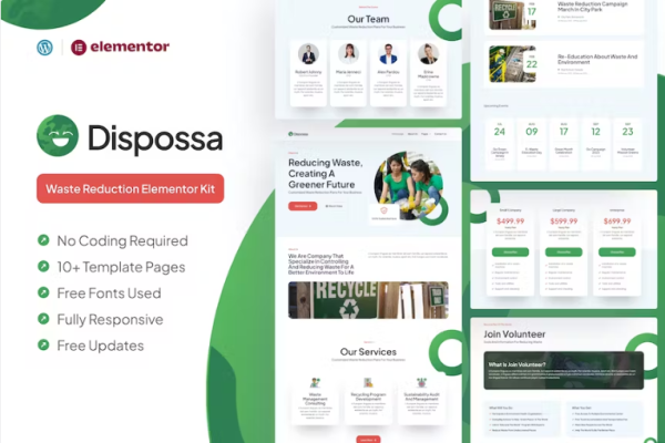 Dispossa – 废物减少 Elementor Pro 模板套件-极客小站