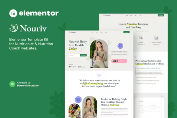 Nouriv – 营养教练和营养师元素模板套件-myforexstore