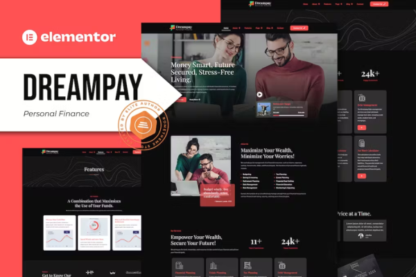 Dreampay-个人理财Elementor Pro模板套件-极客小站