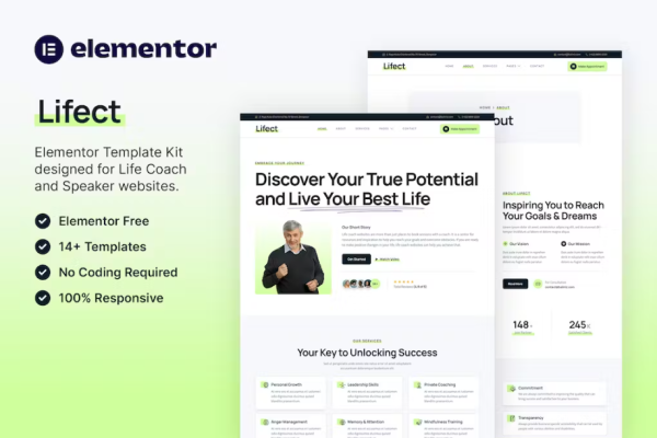 Lifect – 生活教练和演讲者 Elementor 模板套件-myforexstore