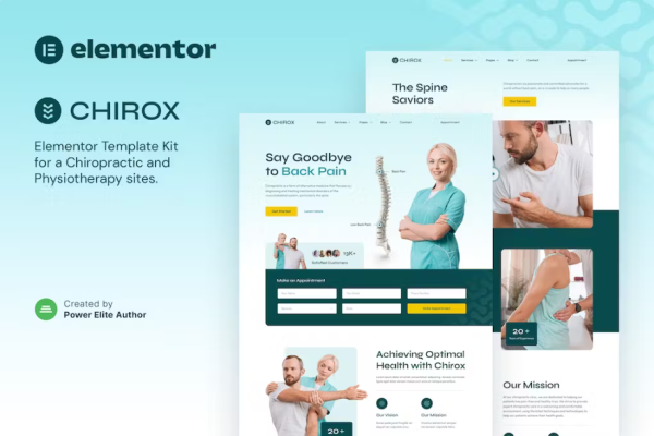 Chirox – 脊椎按摩疗法和物理疗法元素模板套件-极客小站