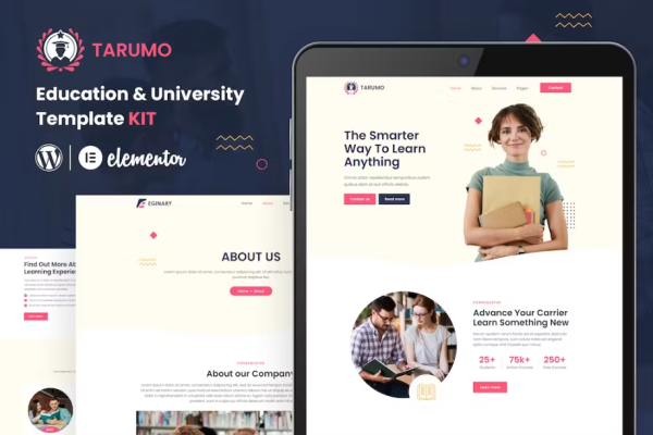 Tarumo – 教育和大学 Elementor 模板套件-极客小站