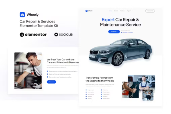 Wheely – 汽车维修和汽车服务 Elementor 模板套件-myforexstore