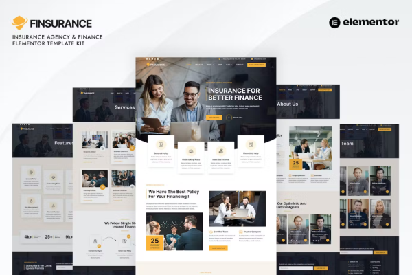 Finsurance – 保险代理和金融 Elementor Pro 模板套件-myforexstore