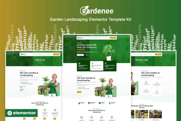 Gardenee – 园林绿化和花园护理 Elementor Pro 模板套件-极客小站