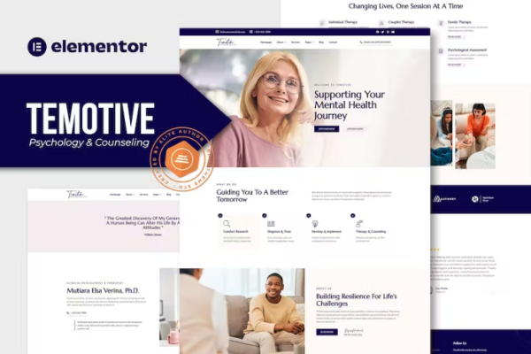 Temotive – 心理学与咨询元素模板套件-极客小站