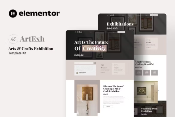 Artexh – 艺术与手工艺展览元素模板套件-极客小站