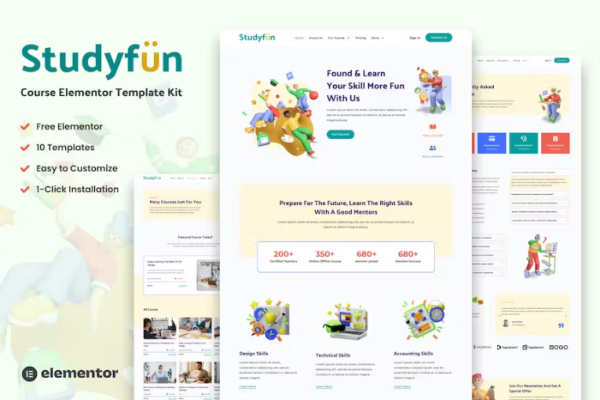 Studyfun – 课程元素模板套件-极客小站