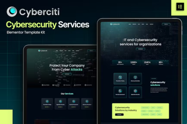 Cyber​​citi – 网络安全服务元素模板套件-极客小站
