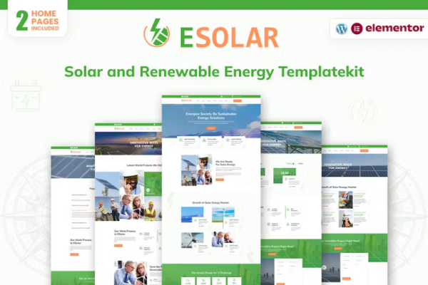ESolar – 风能和太阳能发电服务 Elementor 模板套件-myforexstore