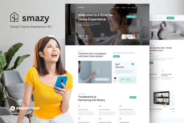 Smazy-智能家居系统元素Elementor模板套件-极客小站