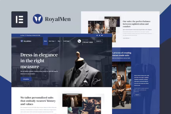RoyalMen-定制西装Elementor Pro模板套件-myforexstore