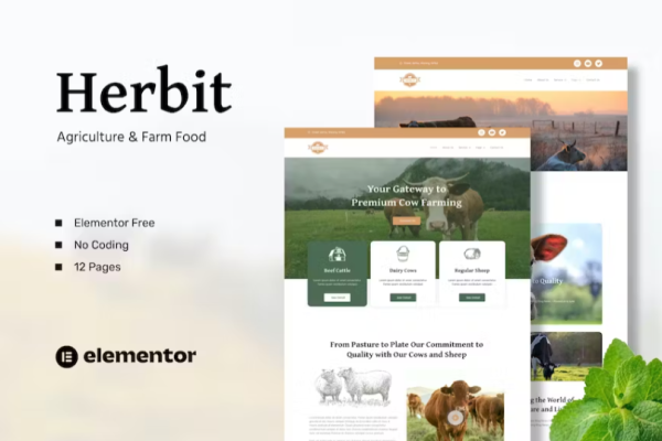 Herbit – 牛羊养殖场行业模板套件-极客小站