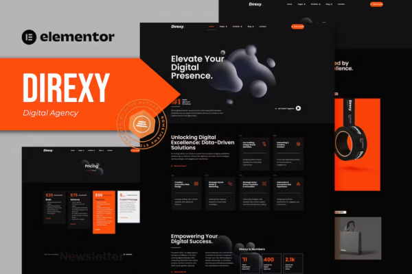Direxy – 数字代理 Elementor Pro 模板套件-myforexstore
