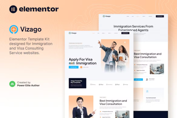 Vizago – 移民和签证咨询服务 Elementor 模板套件-myforexstore