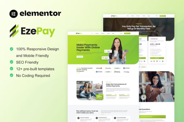 EzePay – 在线支付网关 Elementor Pro 模板套件-myforexstore