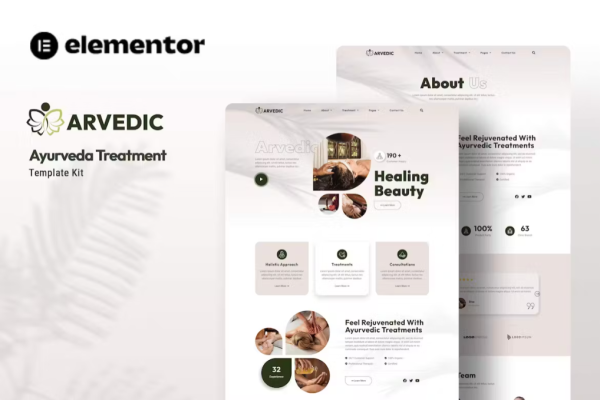 Arvedic – 美容治疗 Elementor 模板套件-极客小站