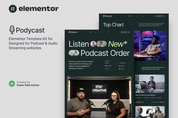 Podycast – 播客和音频流 Elementor 模板套件-myforexstore
