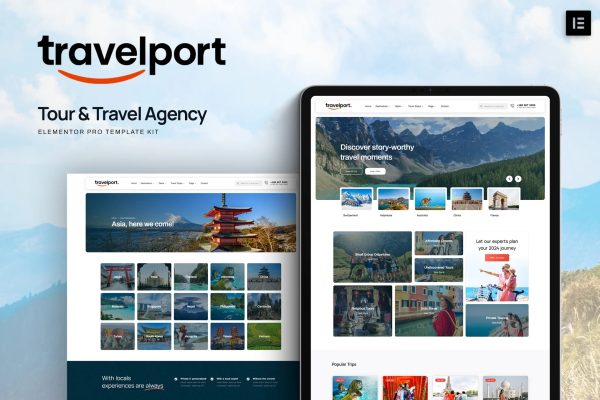 Travelport – 旅游和旅行社 Elementor Pro 模板套件-myforexstore