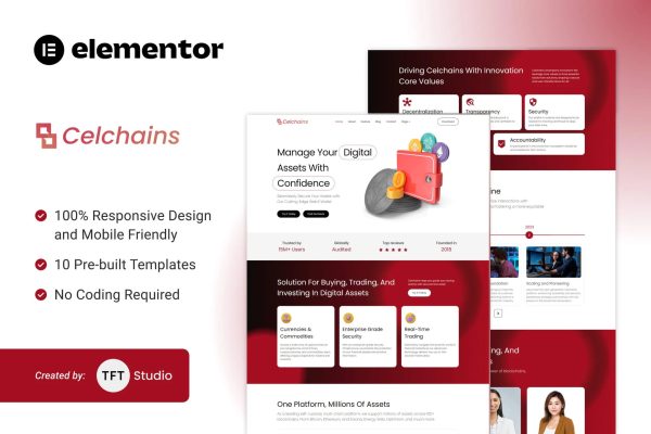 Celchains – 区块链加密和 DeFi Elementor 模板套件-myforexstore
