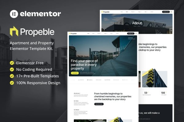 Propeble – 公寓和房产 Elementor 模板套件-myforexstore