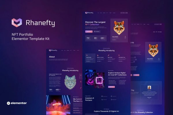 Rhanefty – NFT 投资组合 Elementor 模板套件-myforexstore
