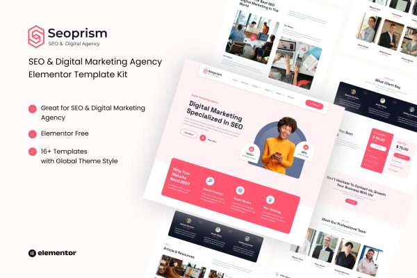 Seoprism – SEO 和数字代理 Elementor 模板套件-myforexstore