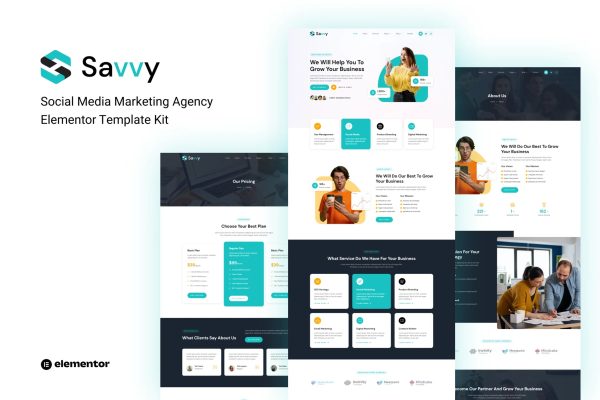 Savvy – 社交媒体营销机构 Elementor 模板套件-myforexstore