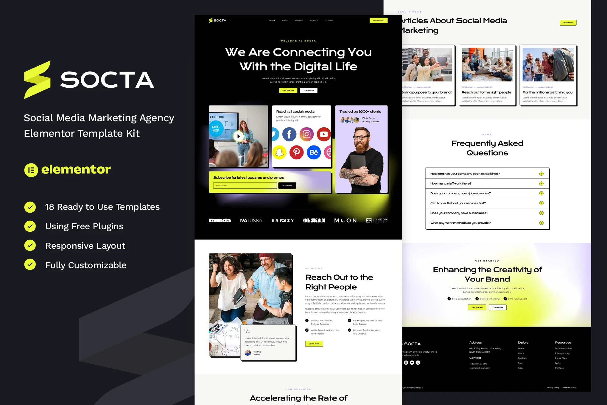 Socta – 社交媒体营销机构 Elementor 模板套件-myforexstore