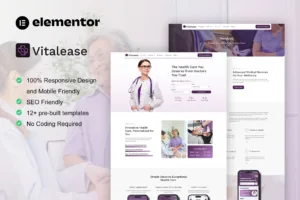 Vitalease – 医疗保健和医疗 Elementor 模板套件-myforexstore