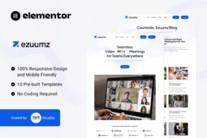 Ezuumz – 视频会议和网络研讨会应用程序 Elementor 模板套件-myforexstore