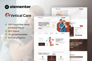 VeticalCare-兽医和宠物护理 Elementor Pro 模板套件-myforexstore