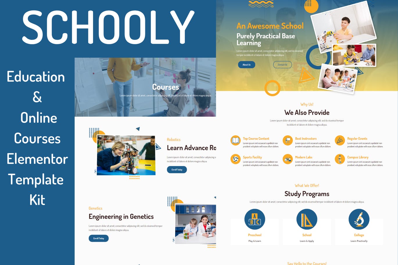 Schooly – 教育与在线课程 Elementor Template Kit-myforexstore