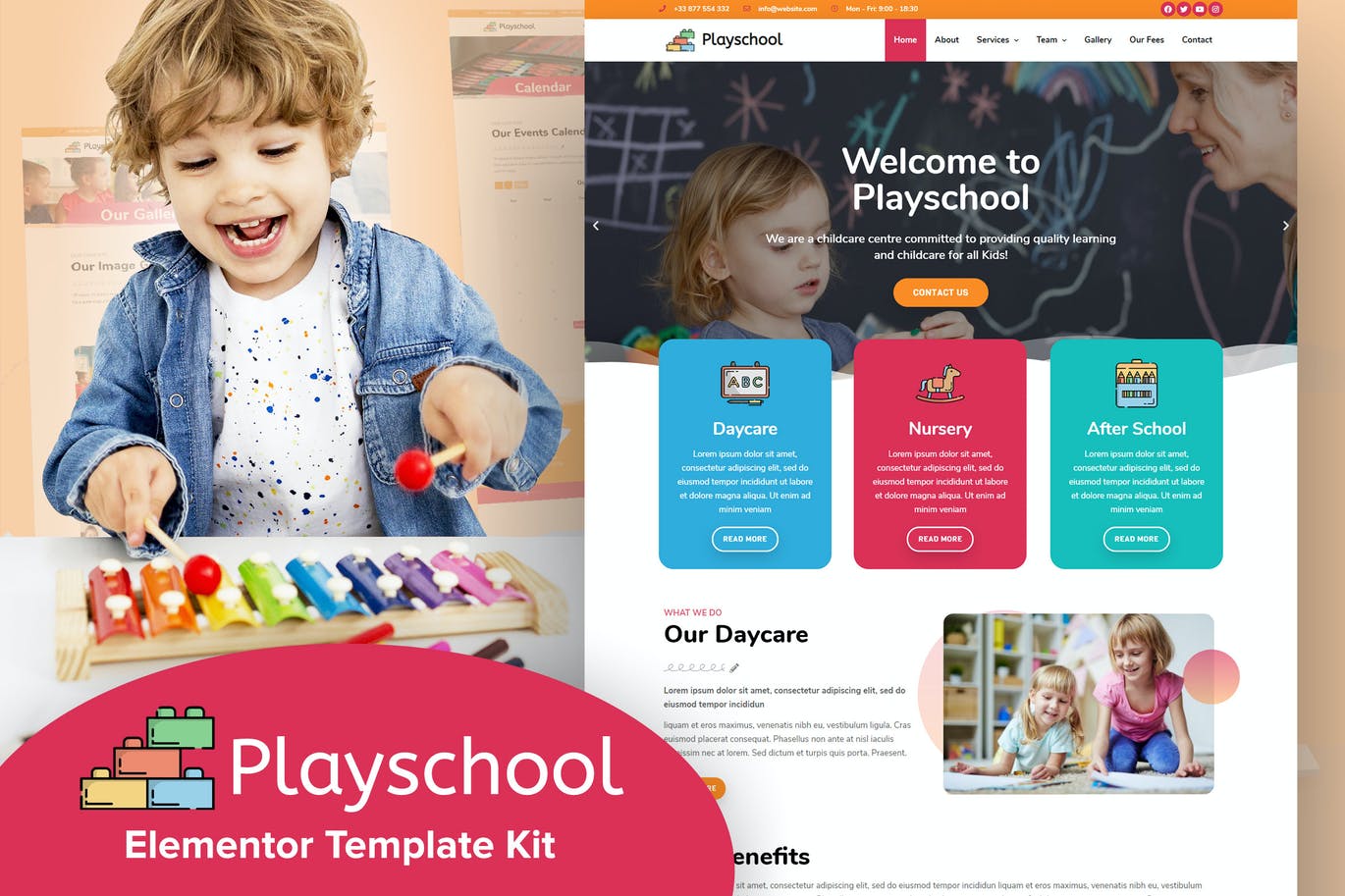 Playschool – 育儿和学校 Elementor Template Kit-myforexstore