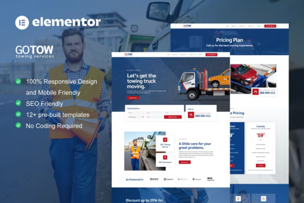 Gotow – 拖车服务 Elementor 模板套件-myforexstore