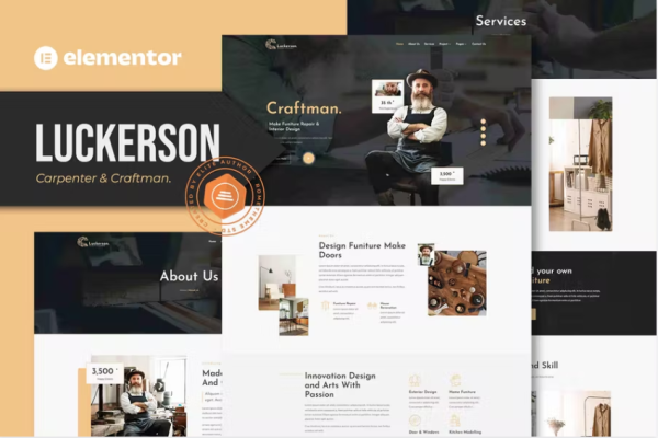 Luckerson – Carpenter & Craftman Elementor 模板套件-myforexstore