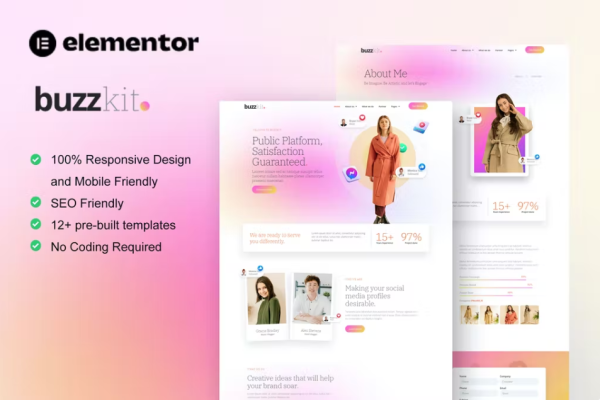 Buzzkit – 影响者和创意机构 Elementor 模板套件-myforexstore