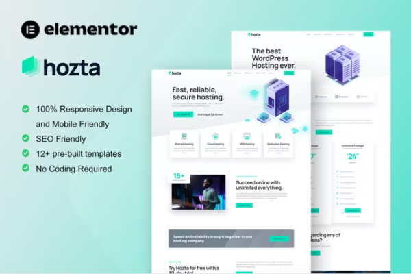 Hozta – Web 托管服务 Elementor 模板工具包-myforexstore