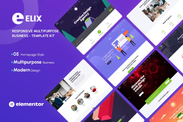 Elix – 响应式多用途创意业务模板套件-myforexstore