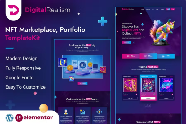 数字现实主义 | NFT Elementor 模板工具包-myforexstore