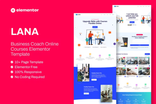 Lana – 商务教练在线课程模板 Elementor-myforexstore