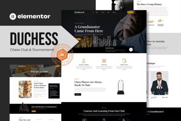 Duchess – 国际象棋俱乐部和锦标赛 Elementor 模板套件-myforexstore