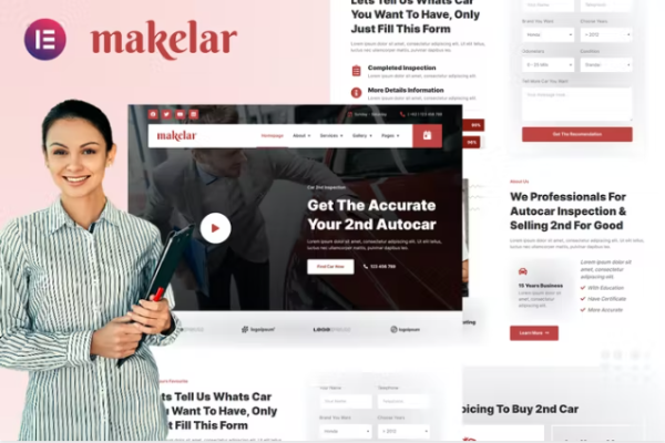 Makelar – 汽车检测服务 Elementor 模板套件-myforexstore